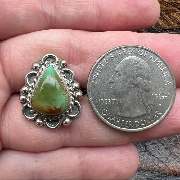 Sterling Silver Kingman Turquoise Ring Size 7 Southwestern - Picture 12 of 13